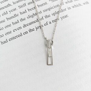 NEW Alicia Bonnie The Zip Silver Vermeil Necklace Authentic